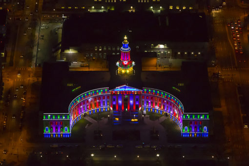 Denver City and County Building Holiday Lights